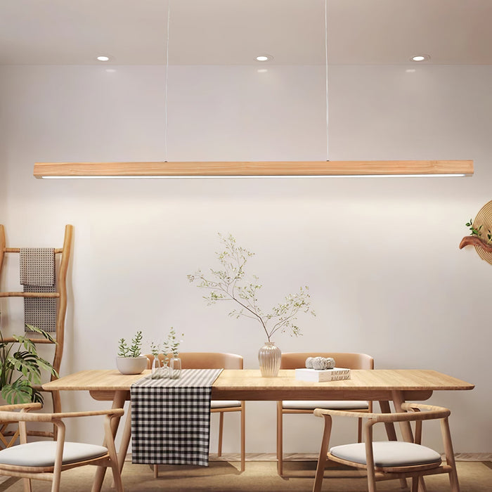 Linear Wooden Pendant Light - Simprolos