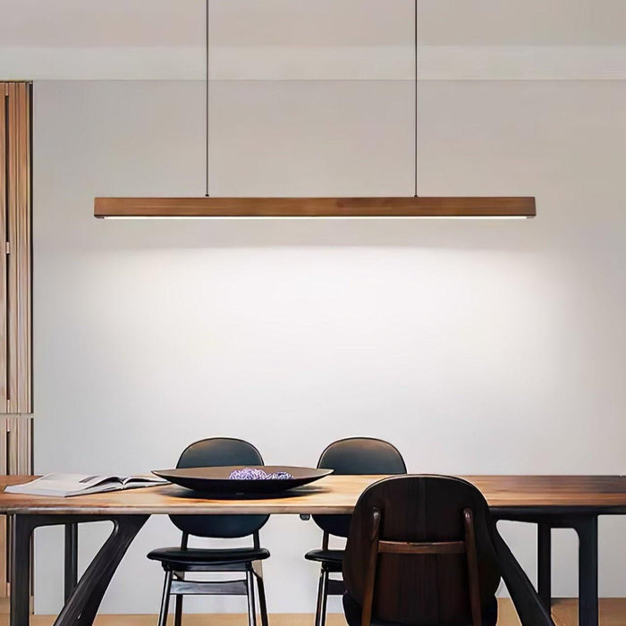 Linear Wooden Pendant Light - Simprolos