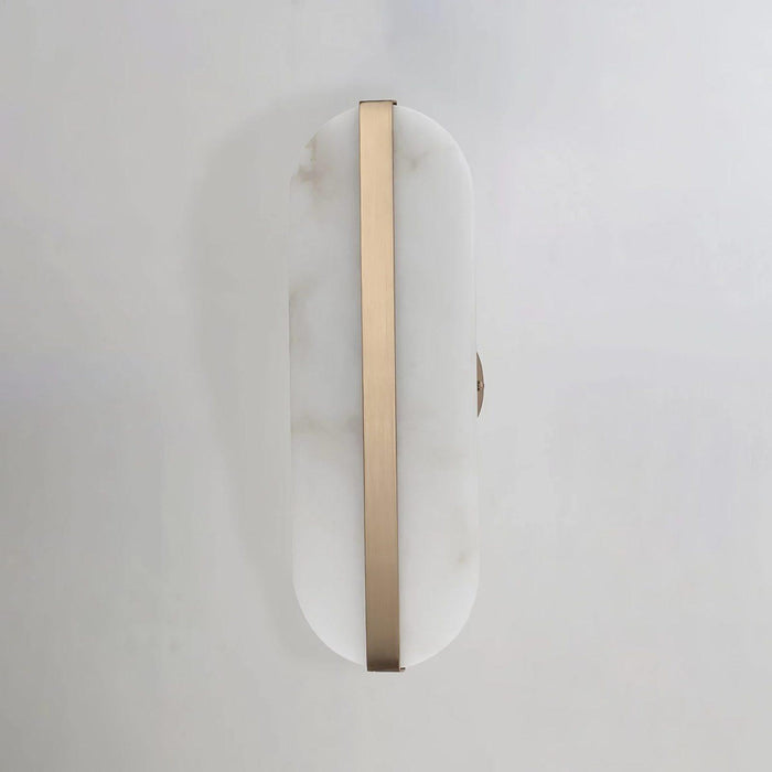 Long Ellipse Alabaster Wall Sconce - Simprolos
