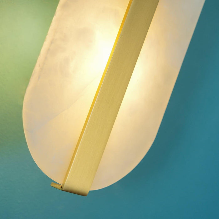 Long Ellipse Alabaster Wall Sconce - Simprolos