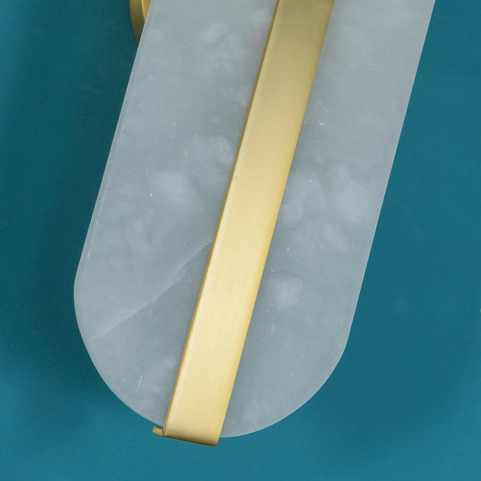 Long Ellipse Alabaster Wall Sconce - Simprolos