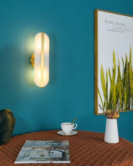 Long Ellipse Alabaster Wall Sconce - Simprolos