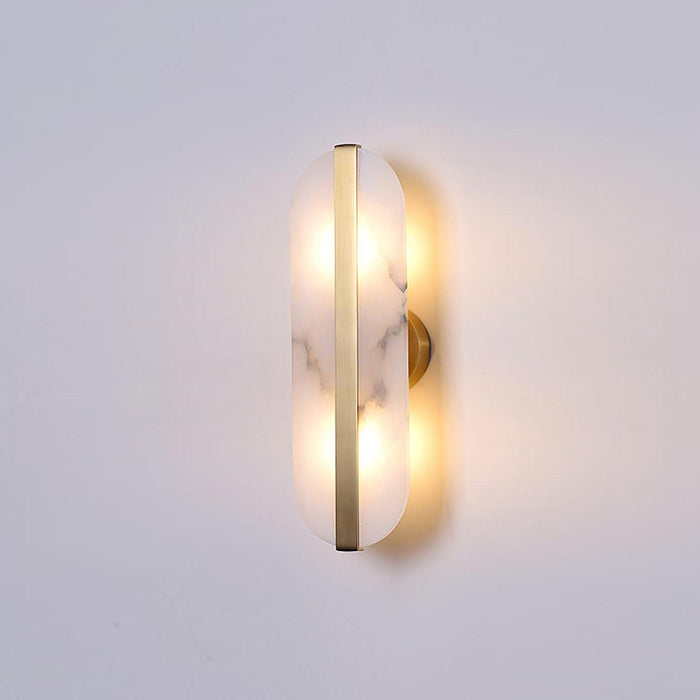 Long Ellipse Alabaster Wall Sconce - Simprolos