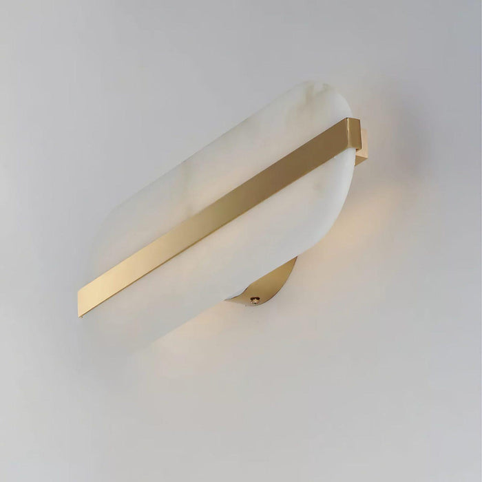 Long Ellipse Alabaster Wall Sconce - Simprolos