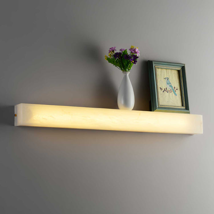 Lucent Pillar Alabaster Wall Light - Simprolos