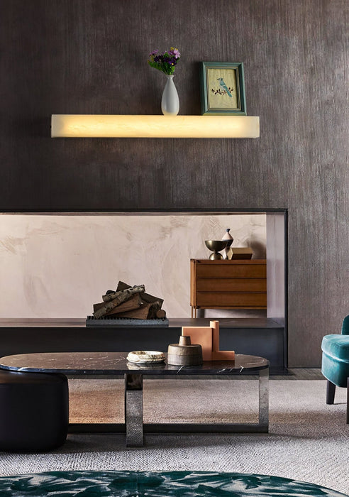 Lucent Pillar Alabaster Wall Light - Simprolos
