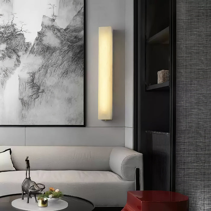 Lucent Pillar Alabaster Wall Light - Simprolos