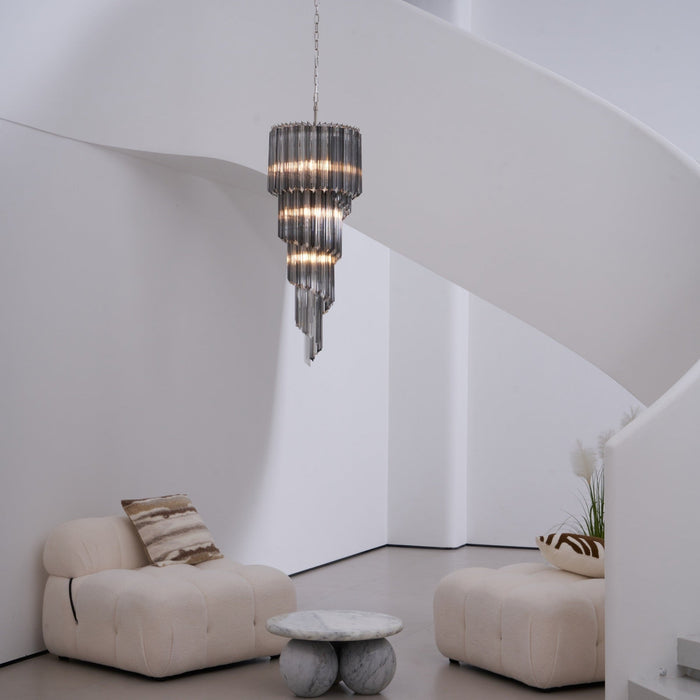 Lucente Noir Spiral Chandelier - Simprolos