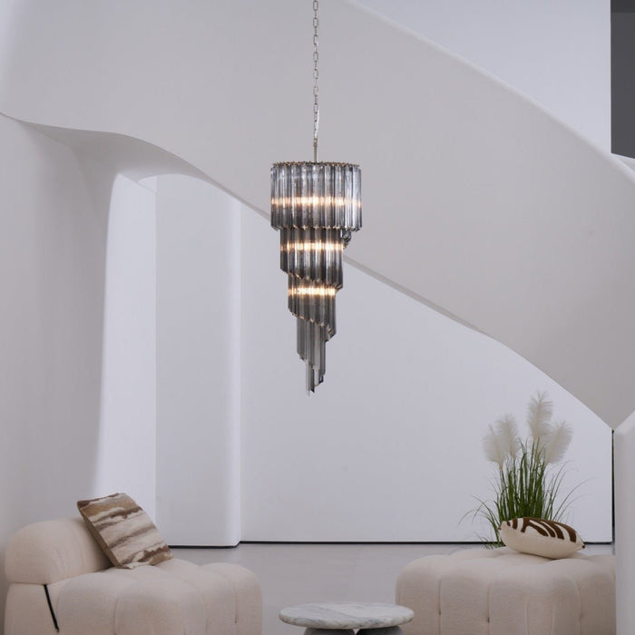 Lucente Noir Spiral Chandelier - Simprolos
