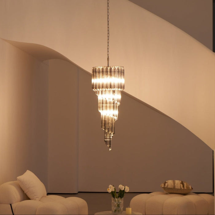Lucente Noir Spiral Chandelier - Simprolos