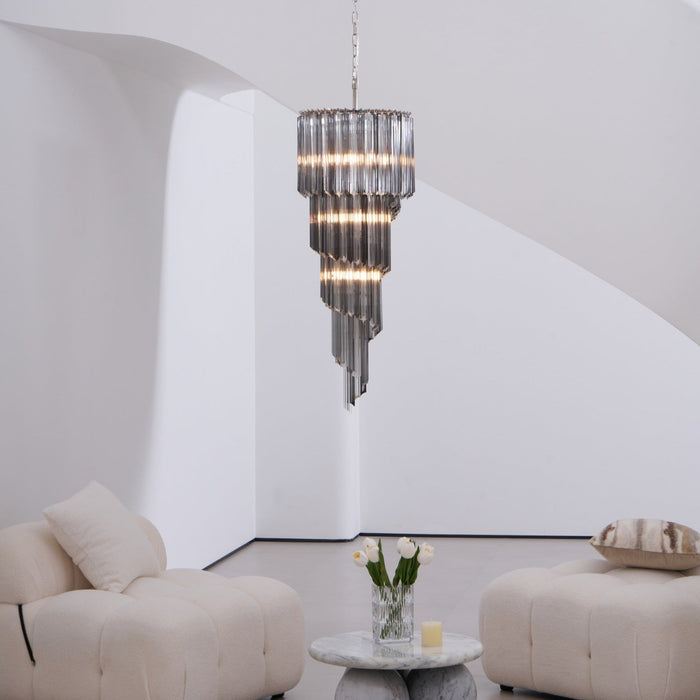 Lucente Noir Spiral Chandelier - Simprolos