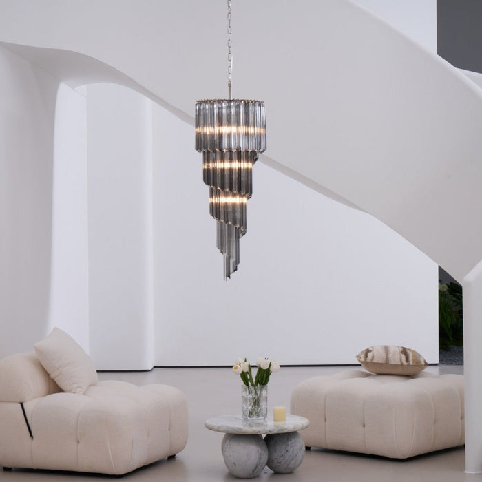 Lucente Noir Spiral Chandelier - Simprolos