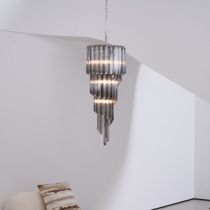 Lucente Noir Spiral Chandelier - Simprolos