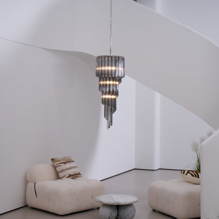 Lucente Noir Spiral Chandelier - Simprolos