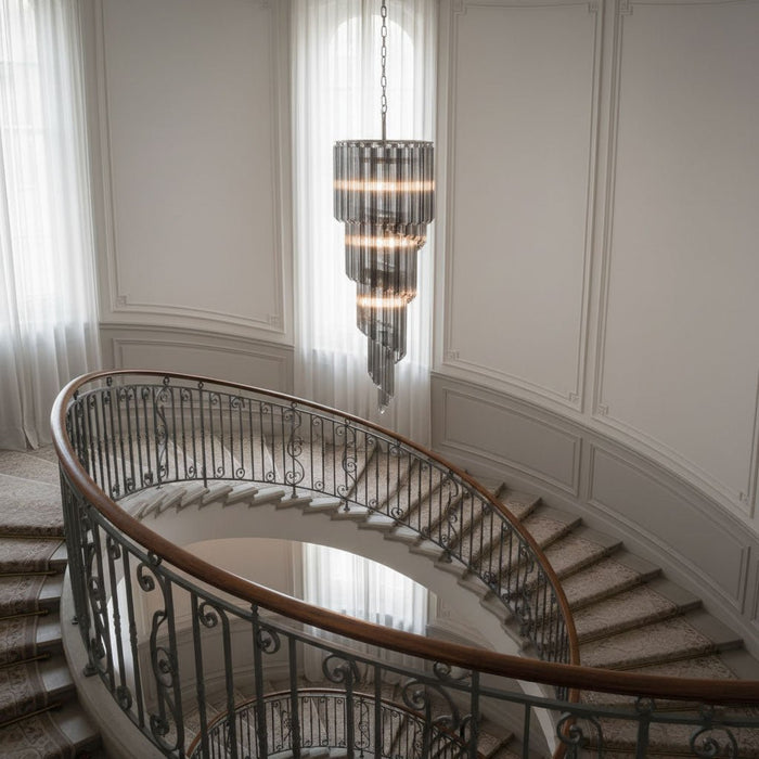 Lucente Noir Spiral Chandelier - Simprolos