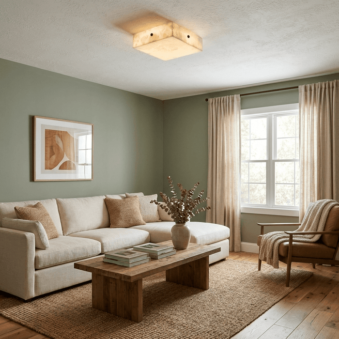 Luma Alabaster Square Ceiling Lamp - Simprolos