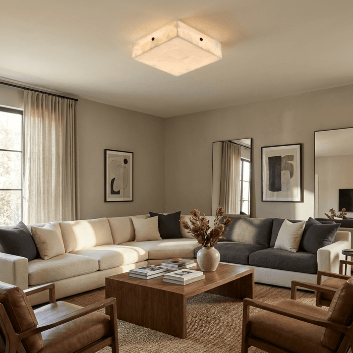 Luma Alabaster Square Ceiling Lamp - Simprolos