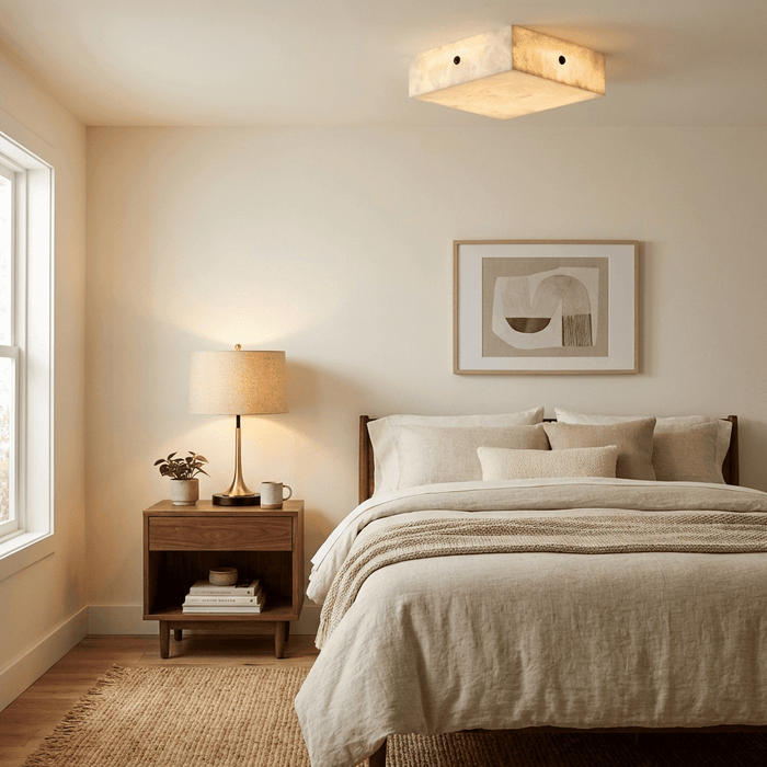 Luma Alabaster Square Ceiling Lamp - Simprolos