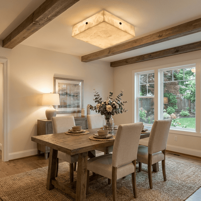 Luma Alabaster Square Ceiling Lamp - Simprolos
