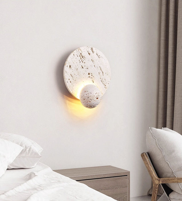 Luna Travertine Sconce - Simprolos