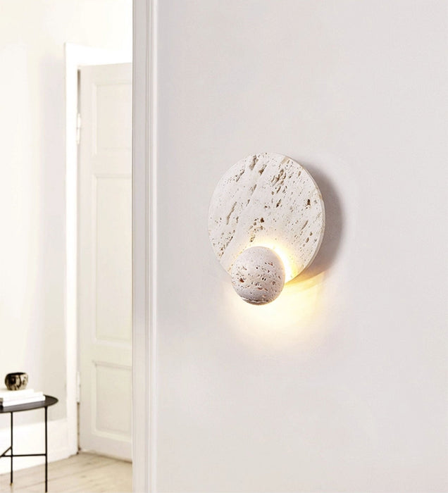 Luna Travertine Sconce - Simprolos