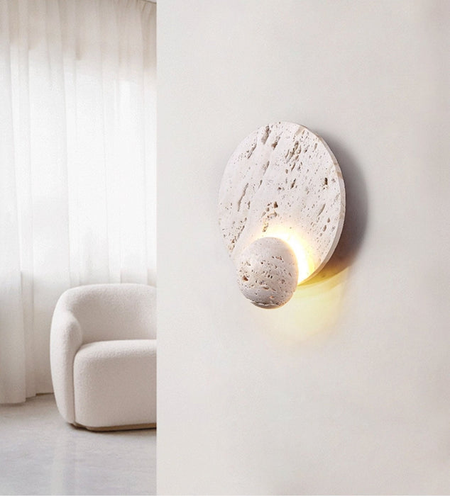 Luna Travertine Sconce - Simprolos
