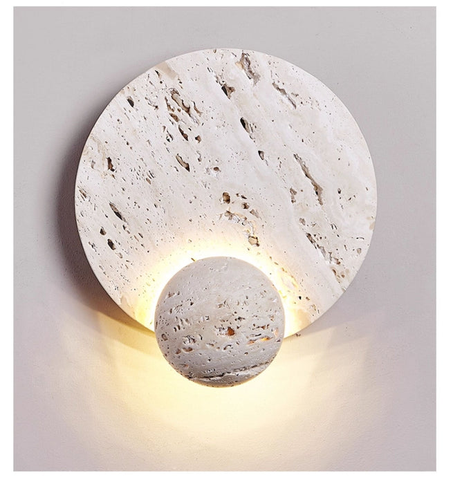 Luna Travertine Sconce - Simprolos