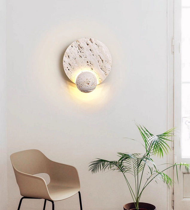 Luna Travertine Sconce - Simprolos