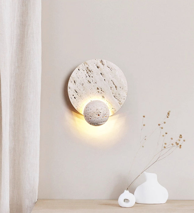 Luna Travertine Sconce - Simprolos