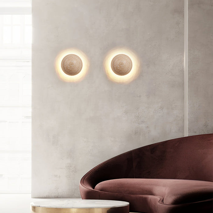 Luna Travertine Wall Light - Simprolos