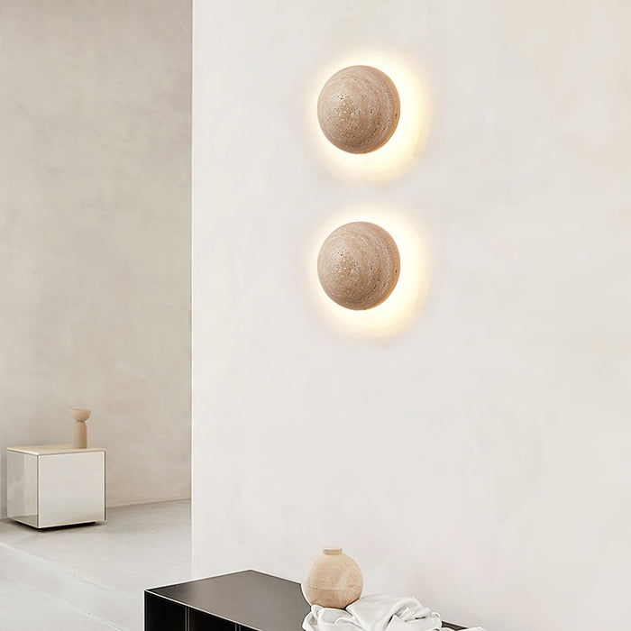 Luna Travertine Wall Light - Simprolos