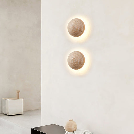 Luna Travertine Wall Light - Simprolos