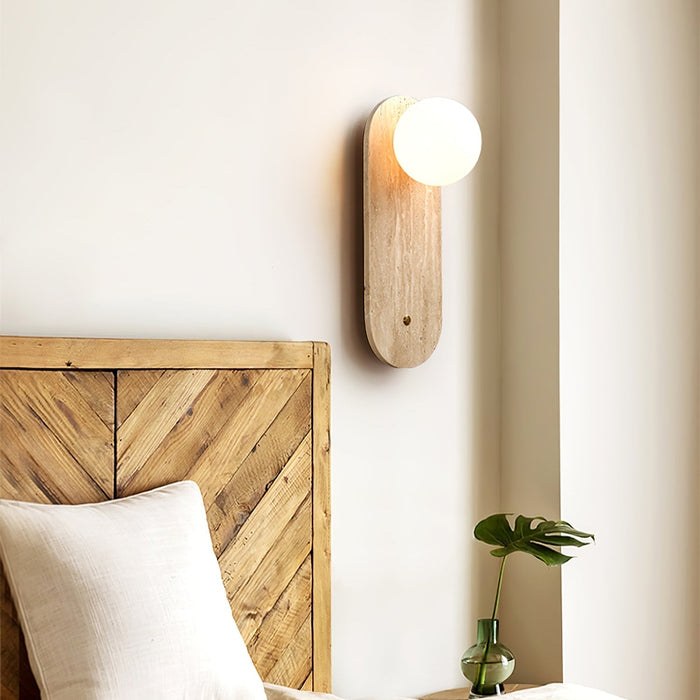 Luna Travertine Wall Sconce - Simprolos