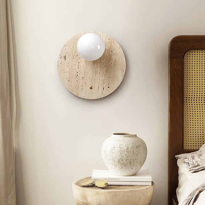 Luna Travertine Wall Sconce - Simprolos