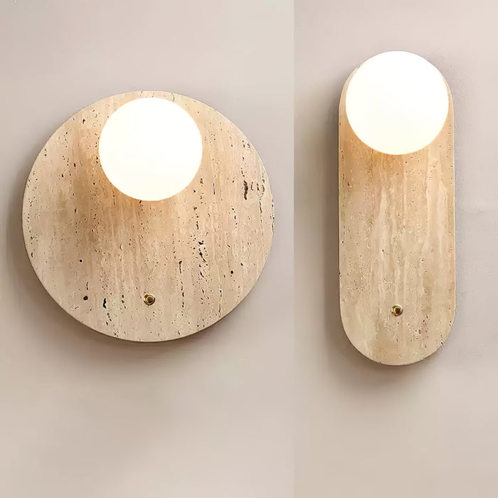 Luna Travertine Wall Sconce - Simprolos