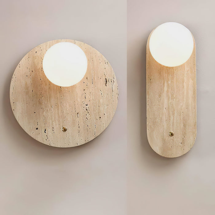 Luna Travertine Wall Sconce - Simprolos