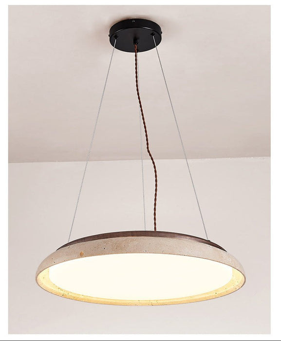 Lunar Disc Travertine Pendant Lamp - Simprolos