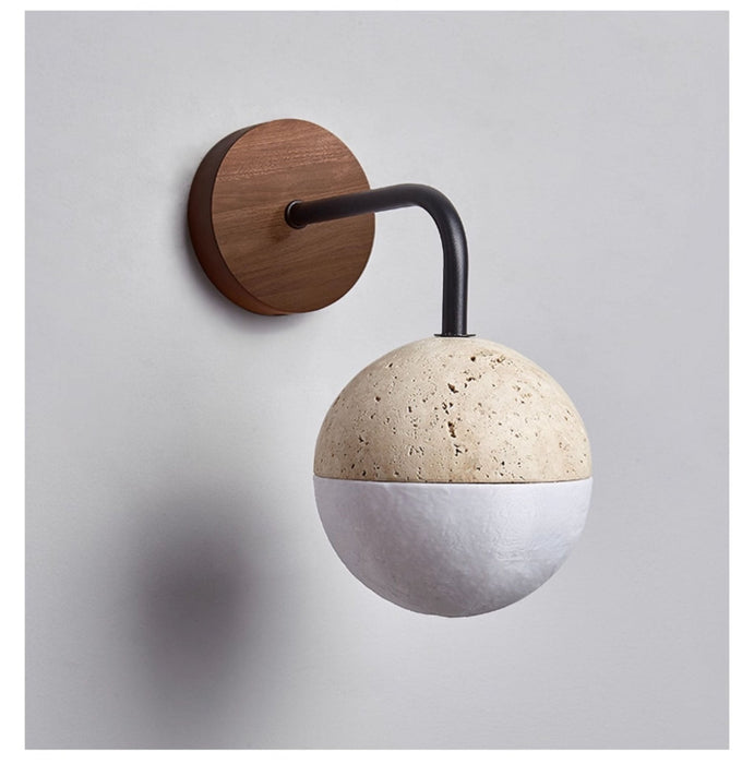 Lunar Stone Orb Sconce - Simprolos