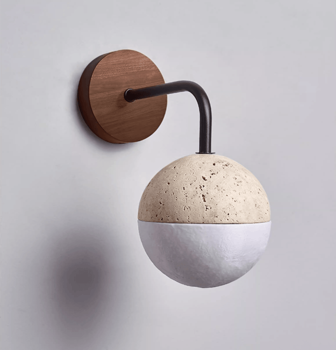 Lunar Stone Orb Sconce - Simprolos