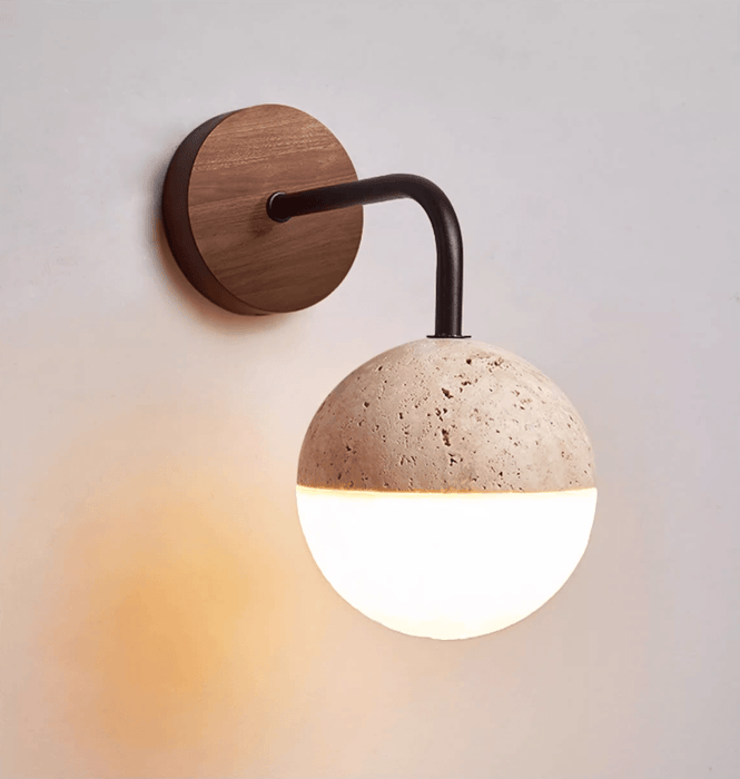 Lunar Stone Orb Sconce - Simprolos