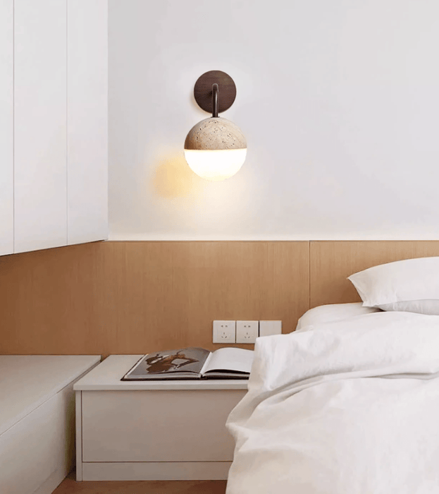 Lunar Stone Orb Sconce - Simprolos