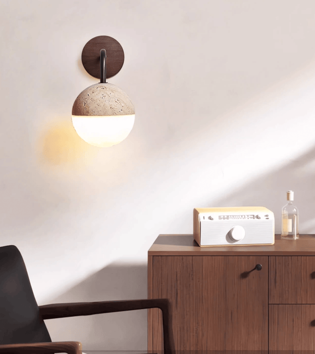 Lunar Stone Orb Sconce - Simprolos