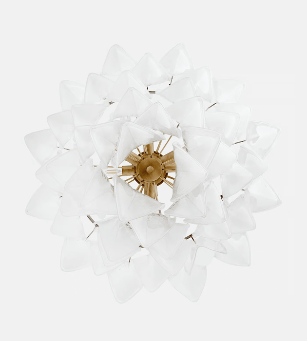 Lunara White Glass Chandelier - Simprolos