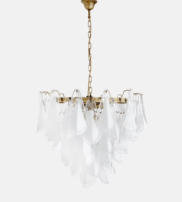 Lunara White Glass Chandelier - Simprolos