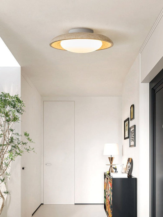 Lunara Yellow Travertine Ceiling Light - Simprolos