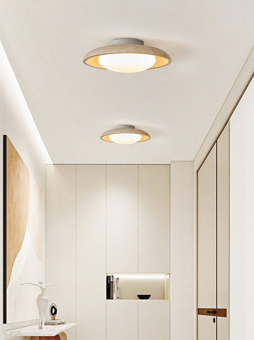Lunara Yellow Travertine Ceiling Light - Simprolos