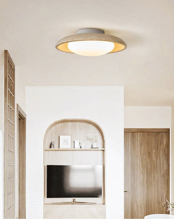 Lunara Yellow Travertine Ceiling Light - Simprolos