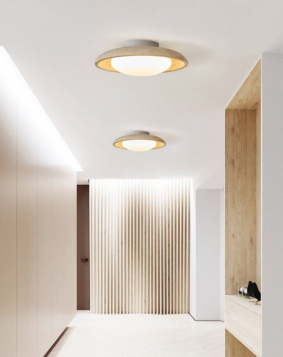 Lunara Yellow Travertine Ceiling Light - Simprolos