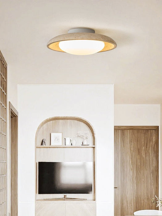 Lunara Yellow Travertine Ceiling Light - Simprolos