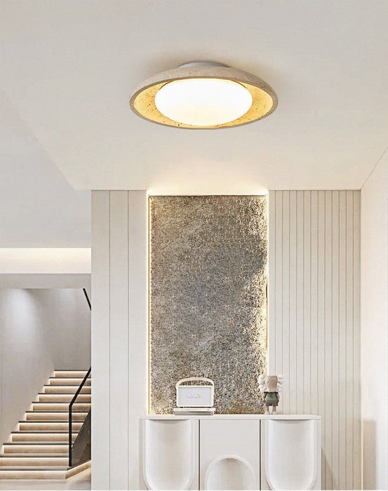 Lunara Yellow Travertine Ceiling Light - Simprolos